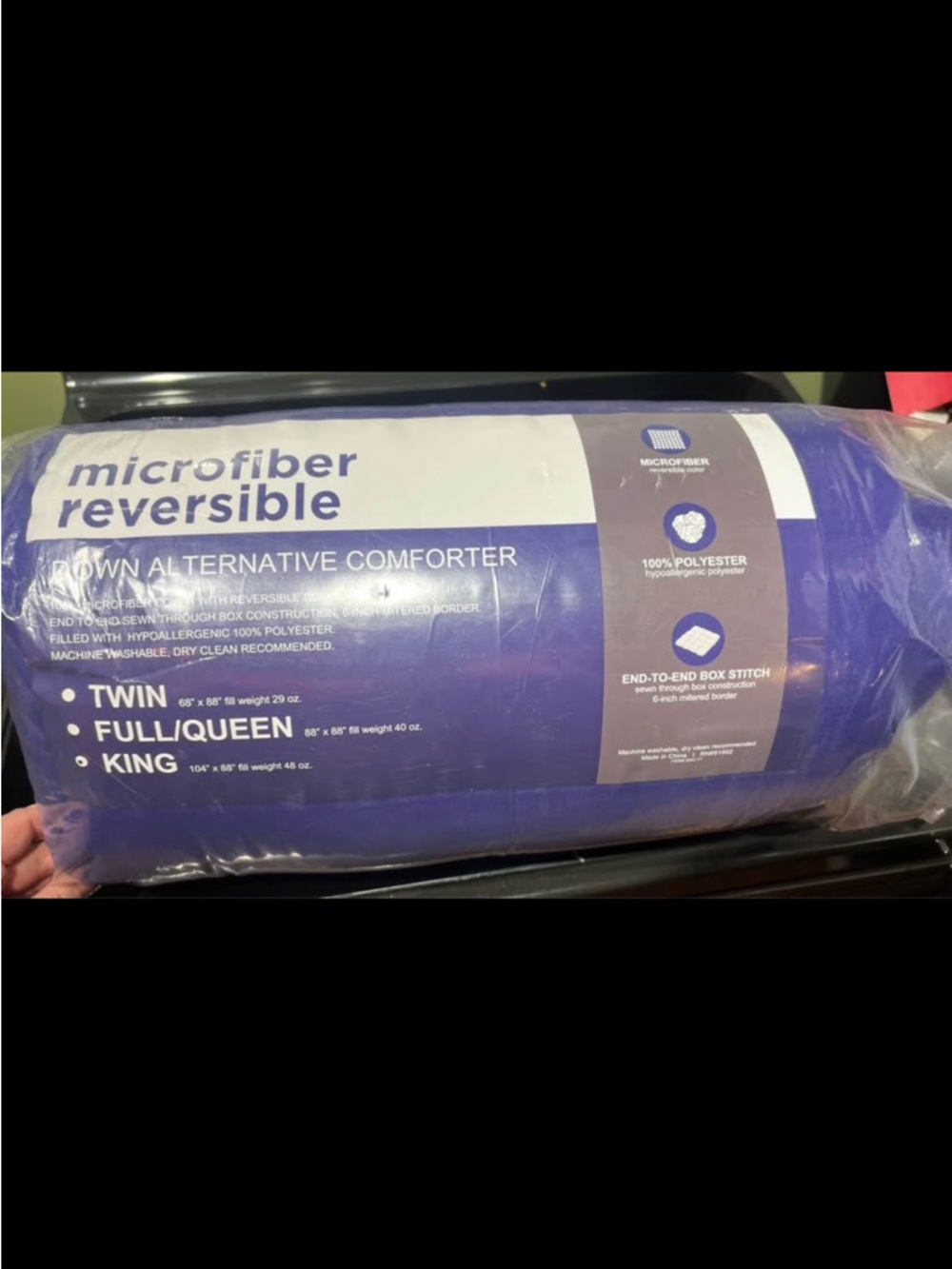 Microfiber Reversible Down Alternative Comforter - Deep Purple